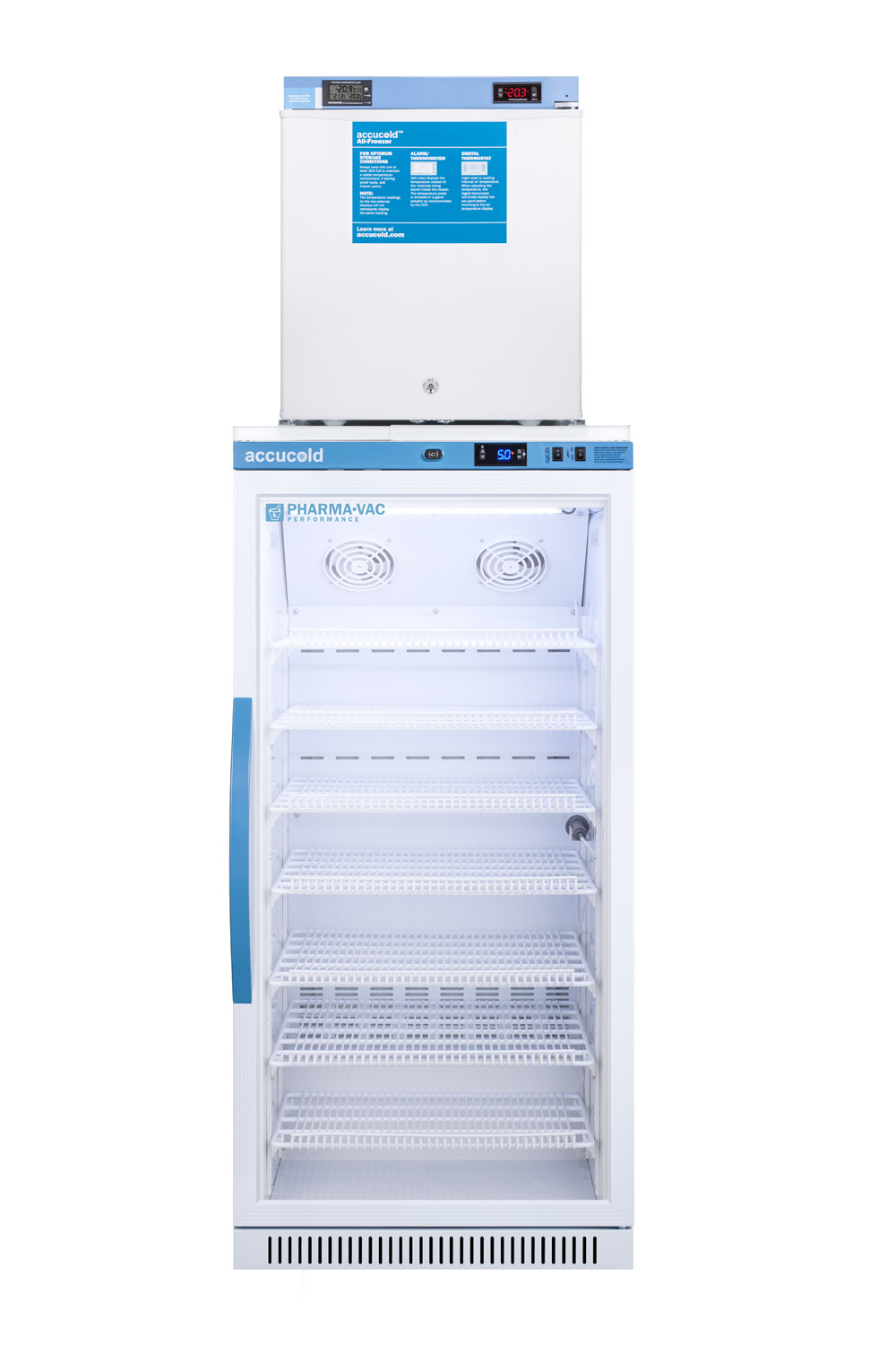 Compact medical/scientific all-freezer with digital thermostat, NIST calibrated thermometer/alarm, and front lock
